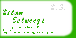 milan selmeczi business card